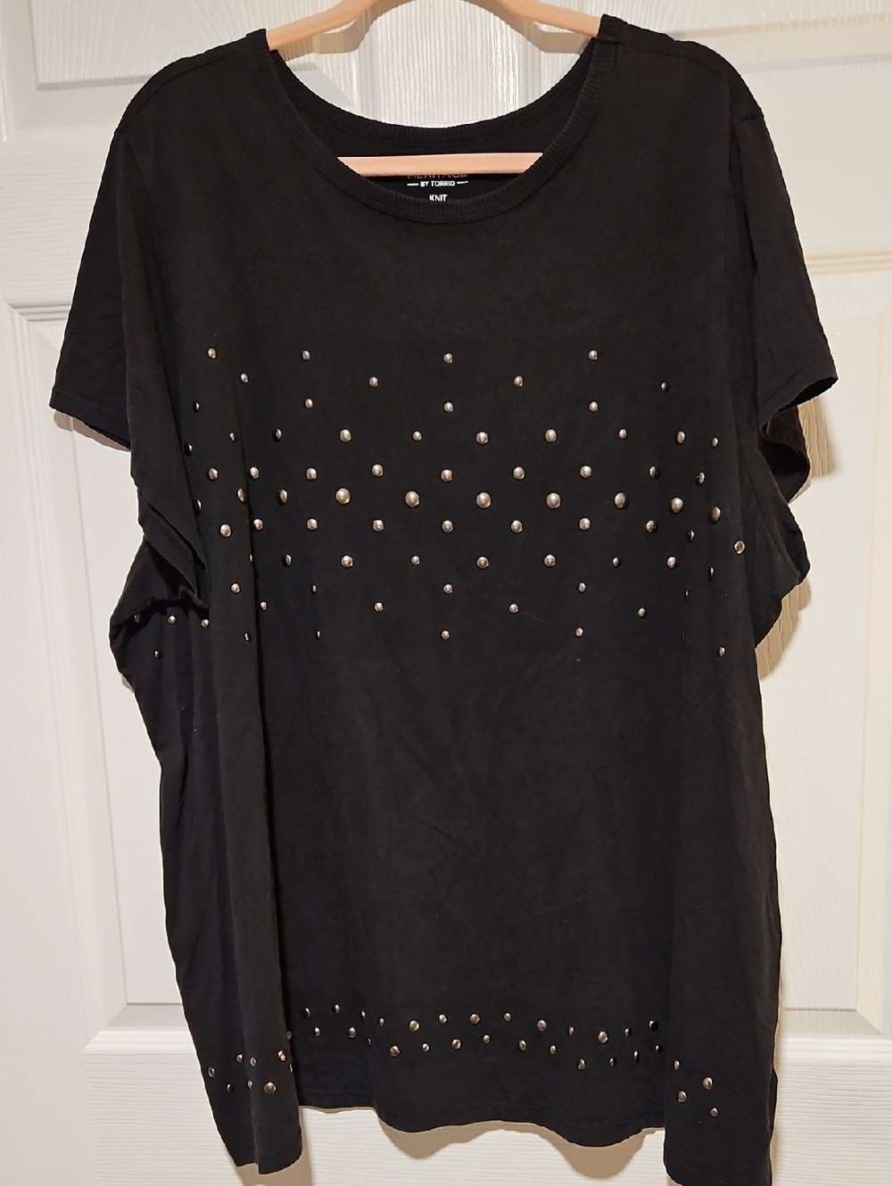 torrid Black Short Sleeve Tee with Silver Studs
